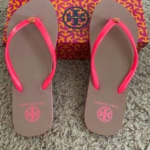 Tory Burch flip flops. Brand new. Never worn